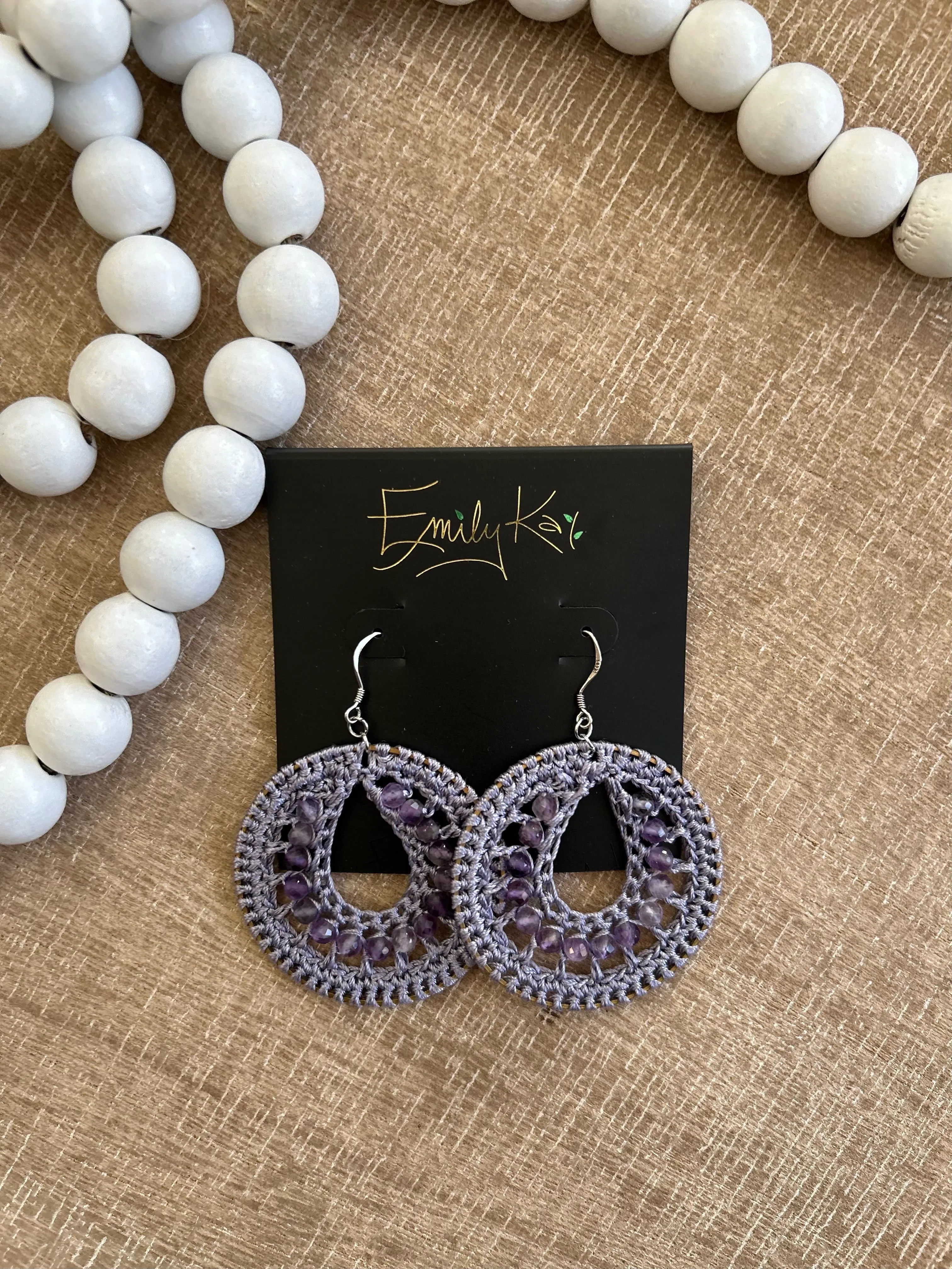 Small Macrame Earrings by Emily kai