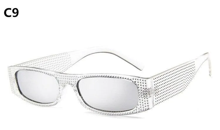 Small Square Women Imitation Diamond Evening Sunglasses