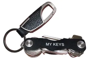 Smart Compact Key Holder with Keychain Bundle - Key Pocket Organizer for Up to 10 Keys - Smart Key Organizer with Secure Locking Mechanism with Keychain