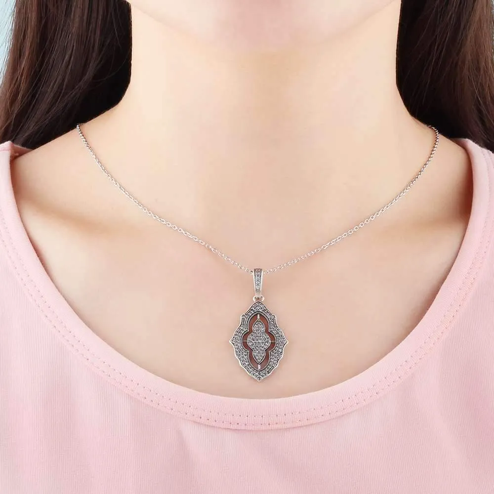 Solid 925 Sterling Silver Necklace & Pendants Fashion Women Necklace Vintage Design Jewelry