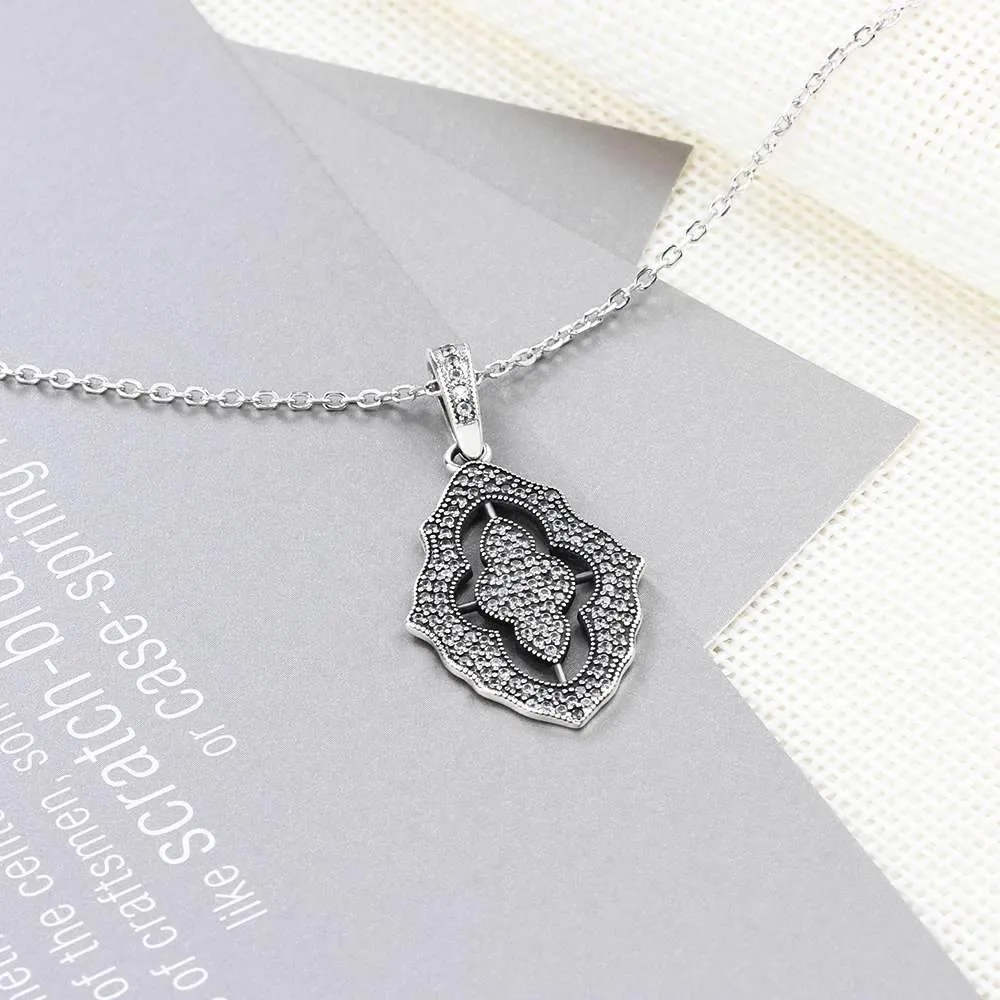 Solid 925 Sterling Silver Necklace & Pendants Fashion Women Necklace Vintage Design Jewelry