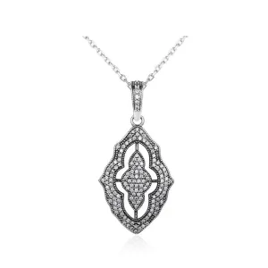 Solid 925 Sterling Silver Necklace & Pendants Fashion Women Necklace Vintage Design Jewelry