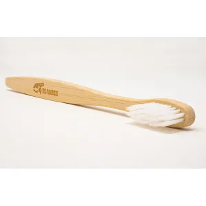 Spazzolino in bambù adulto bianco setole morbide