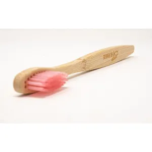 Spazzolino in bambù bambini rosa setole morbide