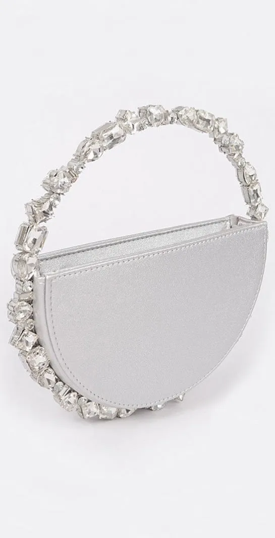 Spectacular Round Silver Stones Hand Bag