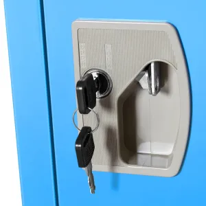 Standing Children Lockable Storage Cabinet Kid Safe Metal Blue Iron