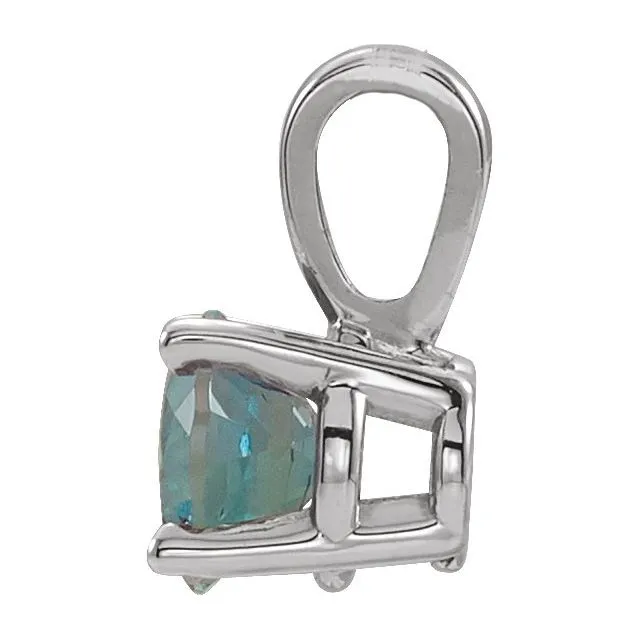 Sterling Silver 3 mm Imitation Alexandrite Pendant