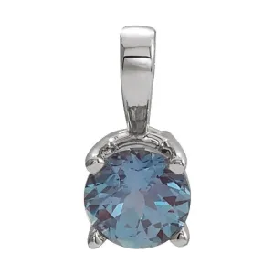 Sterling Silver 3 mm Imitation Alexandrite Pendant