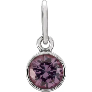 Sterling Silver Imitation Alexandrite Birthstone Charm