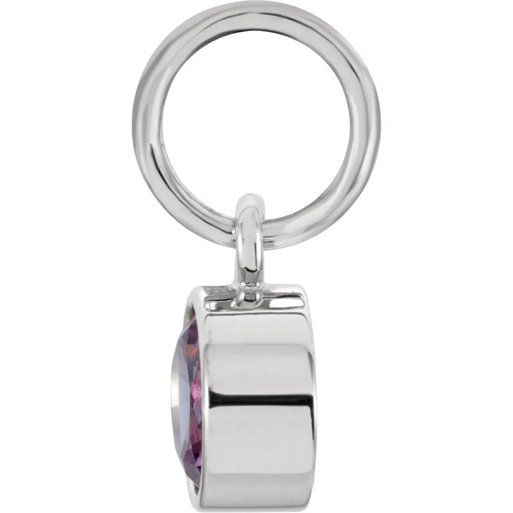 Sterling Silver Imitation Alexandrite Birthstone Charm