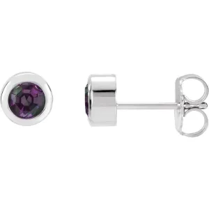 Sterling Silver Imitation Alexandrite Earrings