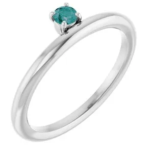 Sterling Silver Imitation Alexandrite Stackable Ring