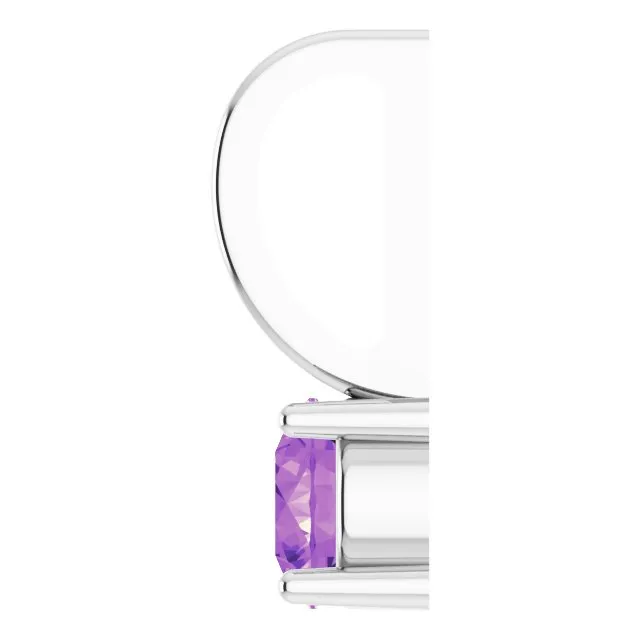 Sterling Silver Imitation Amethyst Solitaire Charm/Pendant