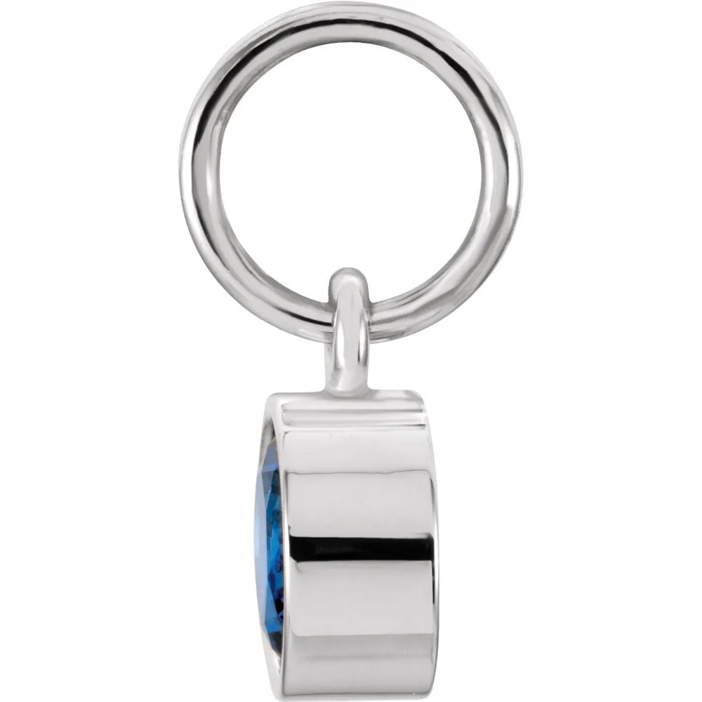 Sterling Silver Imitation Blue Sapphire Birthstone Charm