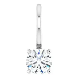 Sterling Silver Imitation Diamond Solitaire Charm/Pendant