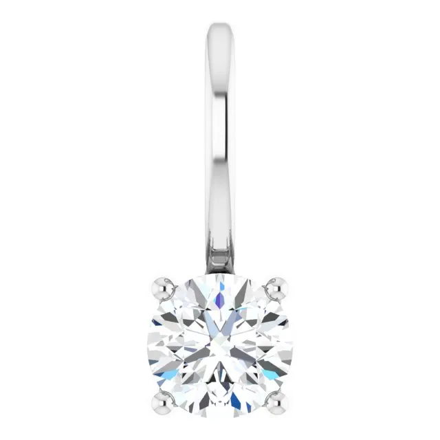 Sterling Silver Imitation Diamond Solitaire Charm/Pendant
