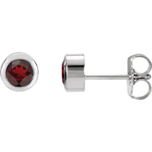 Sterling Silver Imitation Garnet Earrings