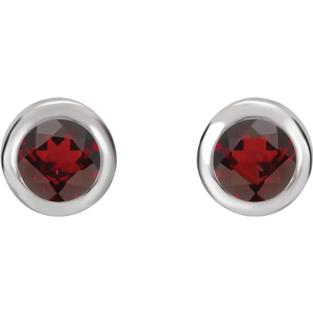 Sterling Silver Imitation Garnet Earrings