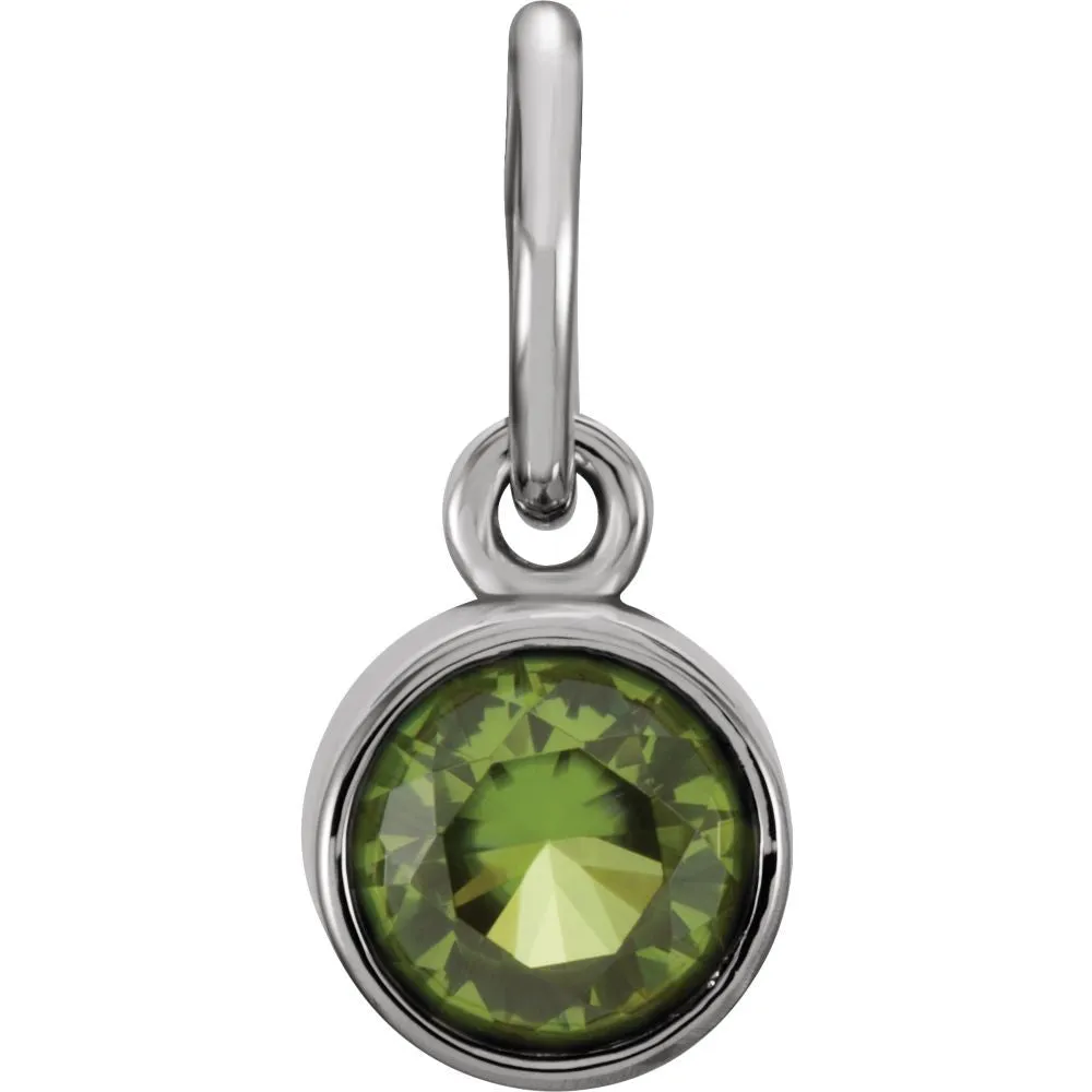 Sterling Silver Imitation Peridot Birthstone Charm