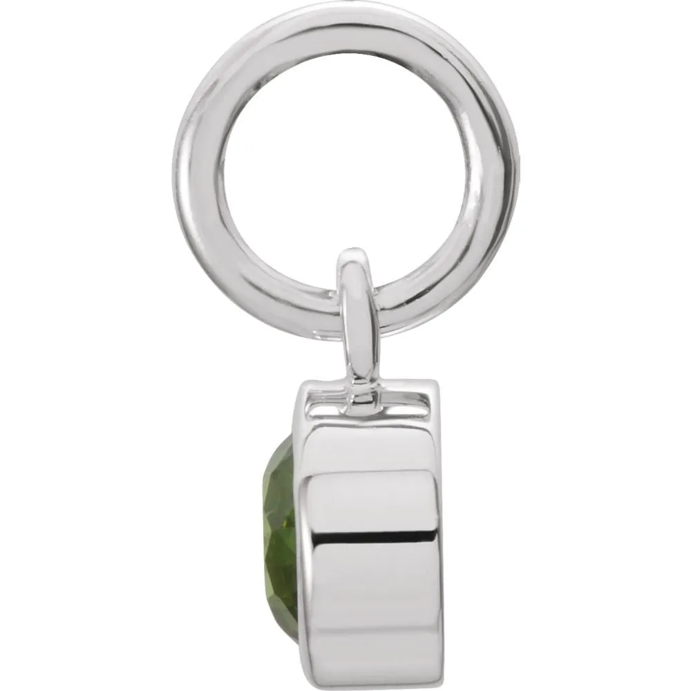 Sterling Silver Imitation Peridot Birthstone Charm