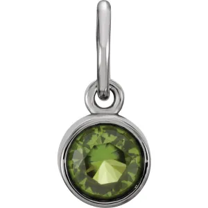 Sterling Silver Imitation Peridot Birthstone Charm