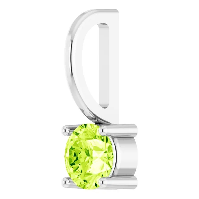 Sterling Silver Imitation Peridot Solitaire Charm/Pendant