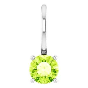 Sterling Silver Imitation Peridot Solitaire Charm/Pendant