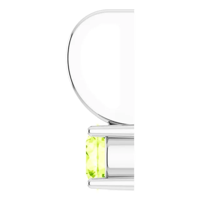 Sterling Silver Imitation Peridot Solitaire Charm/Pendant
