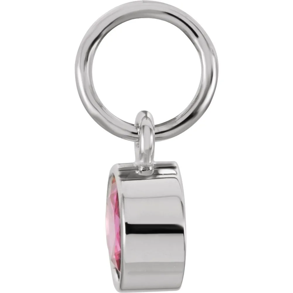 Sterling Silver Imitation Ruby Birthstone Charm