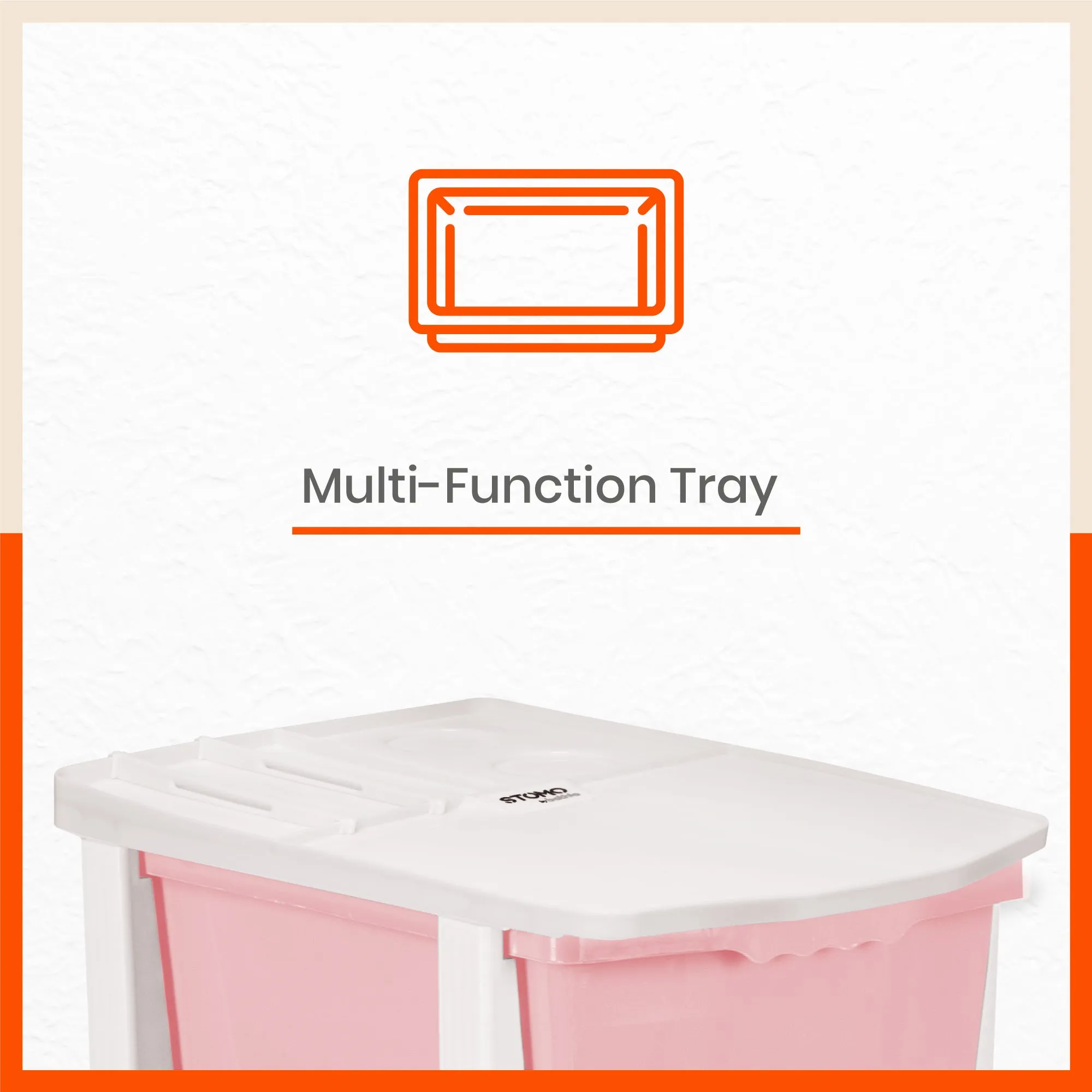 Stomo 5 Drawer Multi-Purpose Storage Organizer for Home and Office (Peach)