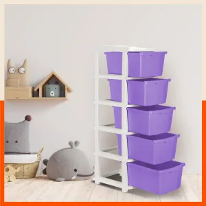 Stomo 5 Drawer Multi-Purpose Storage Organizer for Home and Office(Lavender)