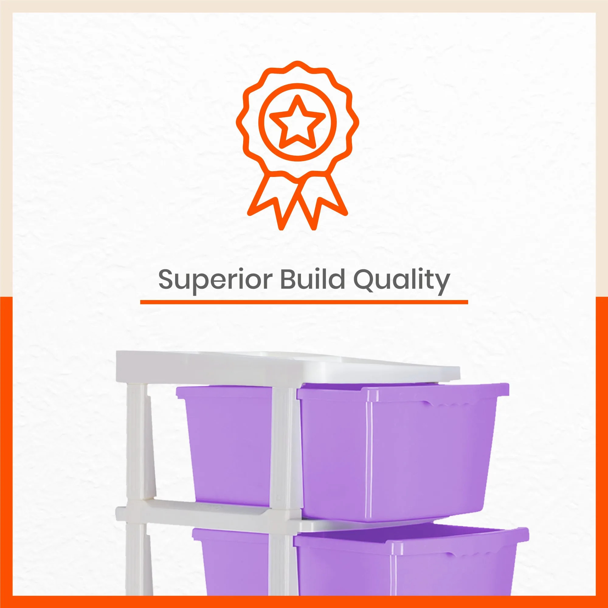 Stomo 5 Drawer Multi-Purpose Storage Organizer for Home and Office(Lavender)
