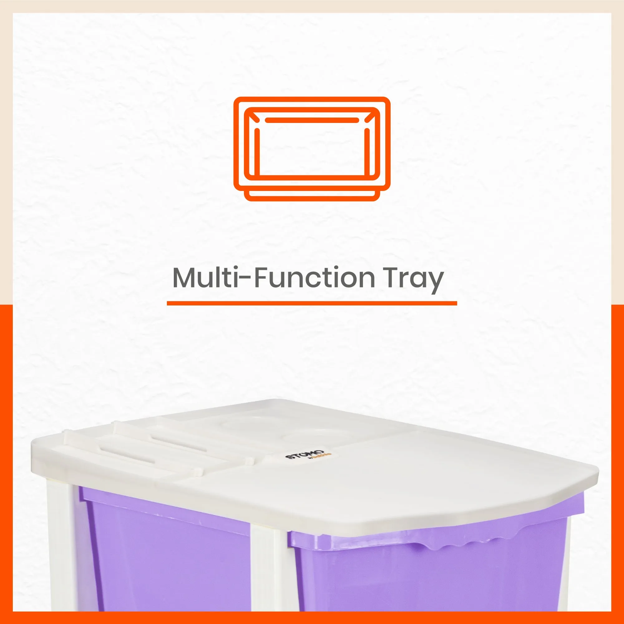 Stomo 5 Drawer Multi-Purpose Storage Organizer for Home and Office(Lavender)