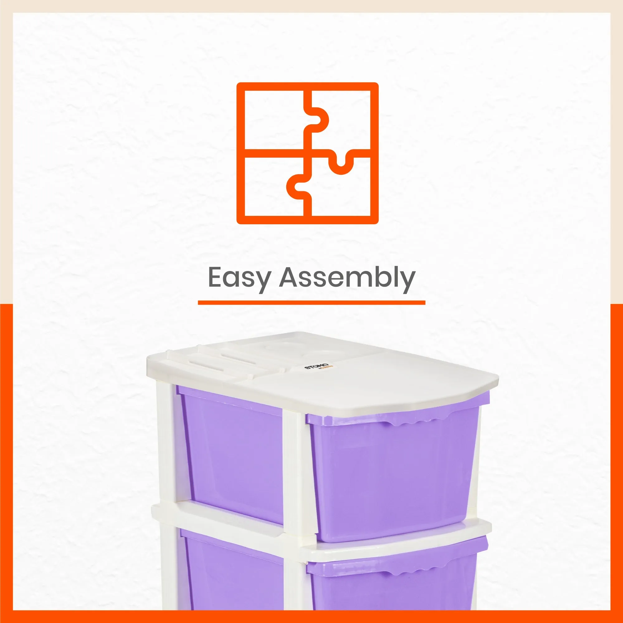 Stomo 5 Drawer Multi-Purpose Storage Organizer for Home and Office(Lavender)