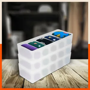 Stomo Dori Multi-Purpose Stackable Drawer Organizer For Home | Frost - Set of 3