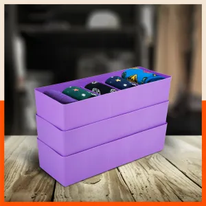 Stomo Dori Multi-Purpose Stackable Drawer Organizer For Home | Lavender - Set of 3