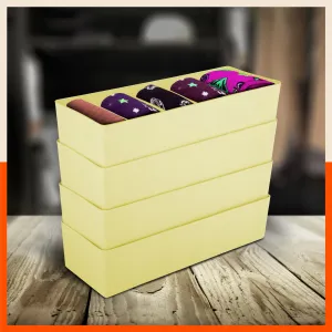 Stomo Dori Multi-Purpose Stackable Drawer Organizer For Home | Lemon - Set of 4