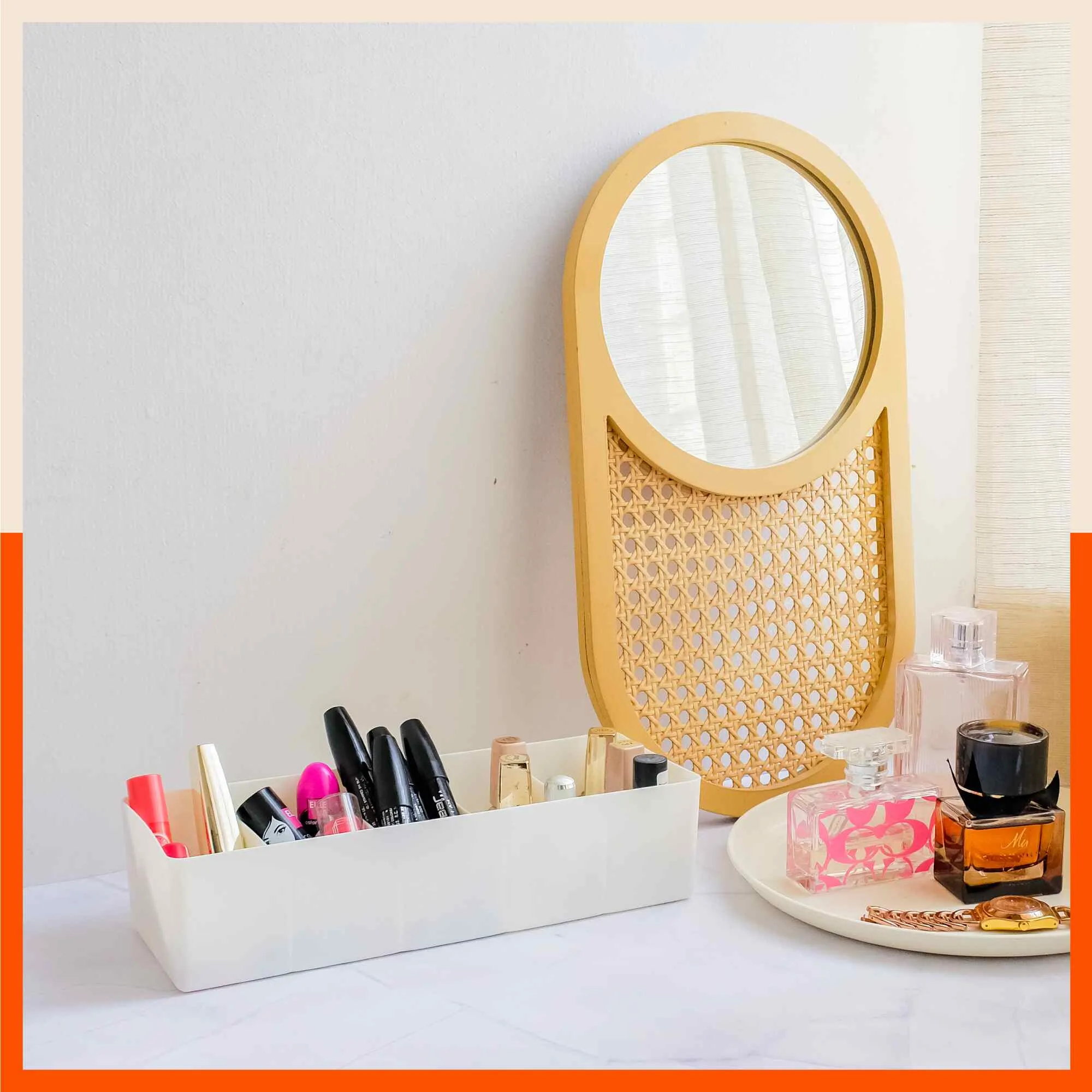 Stomo Dori Multi-Purpose Stackable Drawer Organizer For Home | Peach - Set of 8