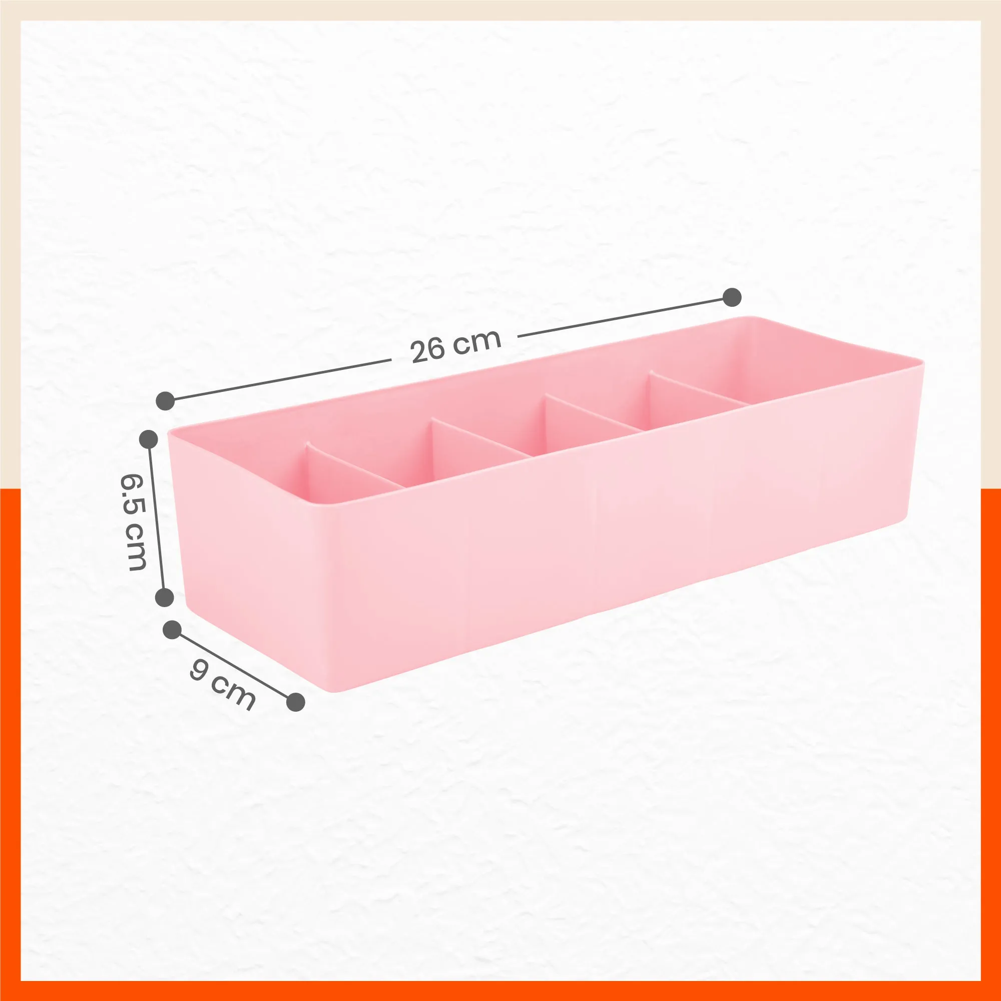 Stomo Dori Multi-Purpose Stackable Drawer Organizer For Home | Peach - Set of 8