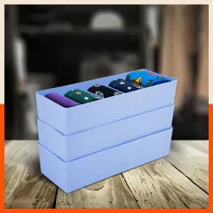 Stomo Dori Multi-Purpose Stackable Drawer Organizer For Home | Sky Blue - Set of 3