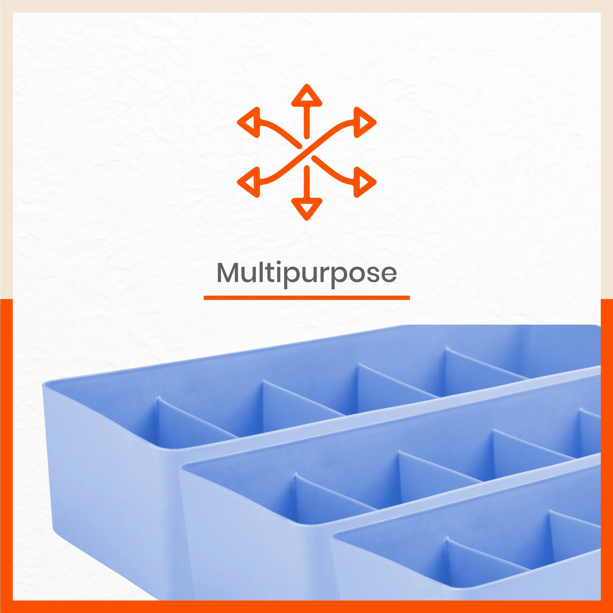 Stomo Dori Multi-Purpose Stackable Drawer Organizer For Home | Sky Blue - Set of 3