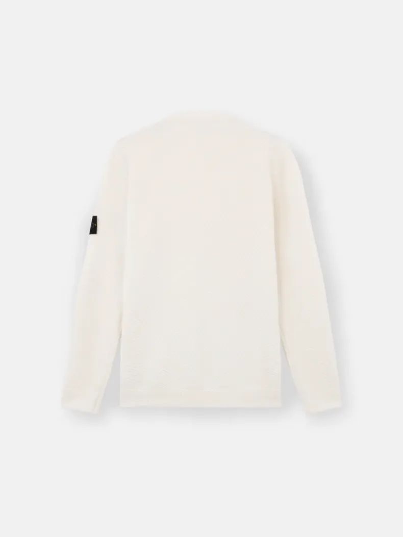 Stone Island 8115531 RWS Geelong Wool Knitwear Natural White