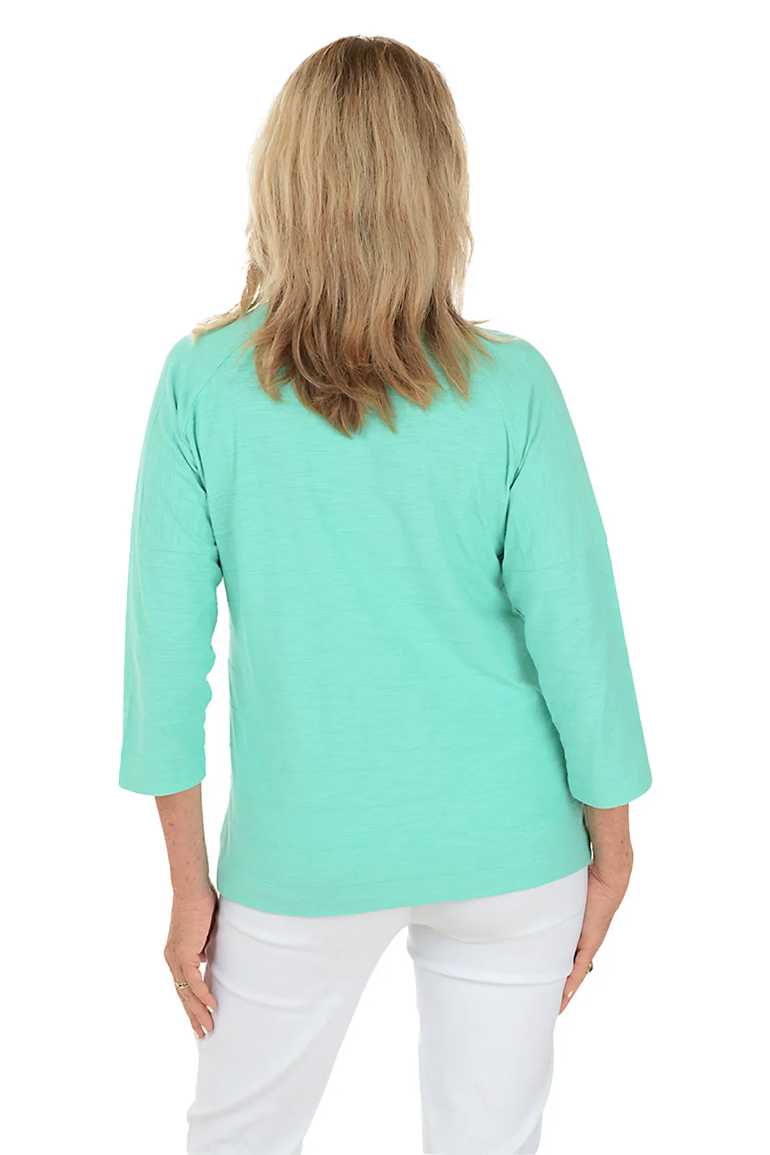 Striped Diagonal Pocket Top