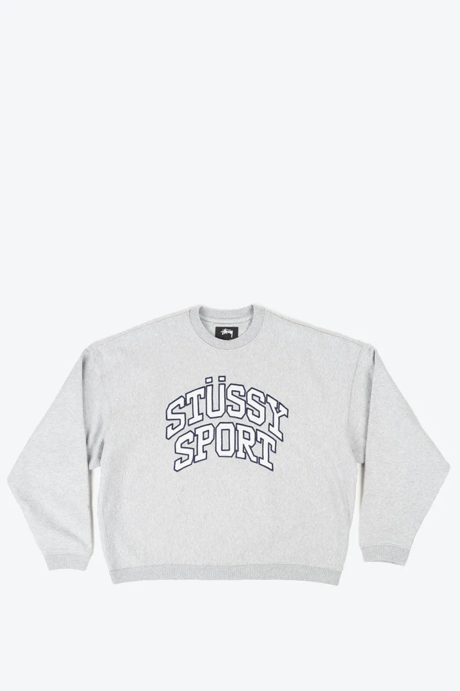 STUSSY RELAXED OVERSIZED CREW GREY HEATHER