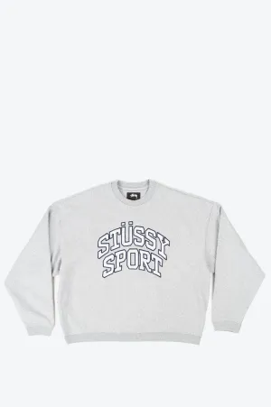 STUSSY RELAXED OVERSIZED CREW GREY HEATHER