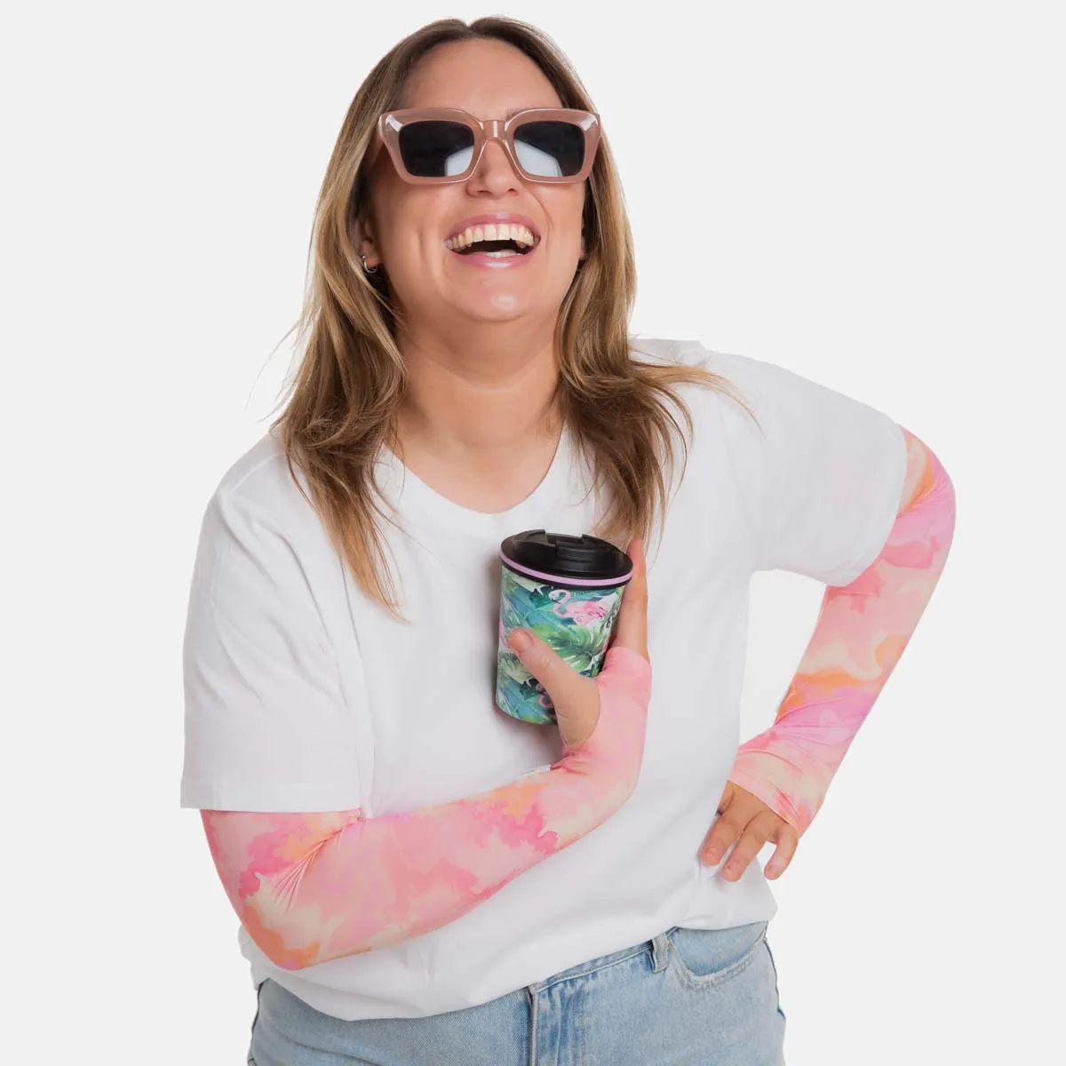 Summer Marble Arm Sleeves with Thumbhole - Adult