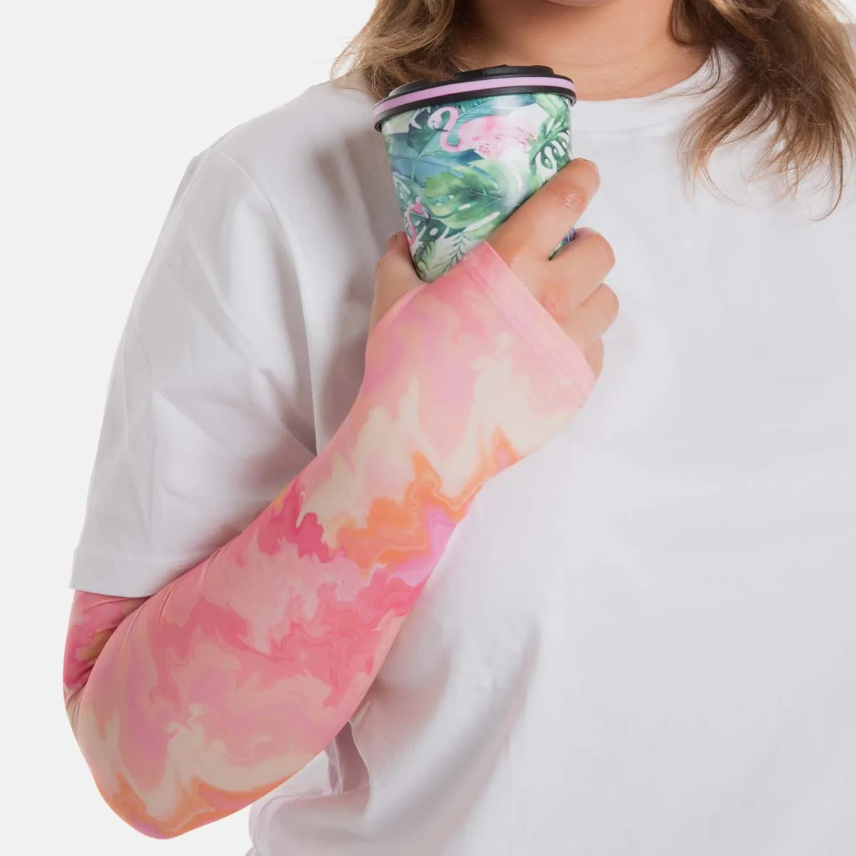 Summer Marble Arm Sleeves with Thumbhole - Adult