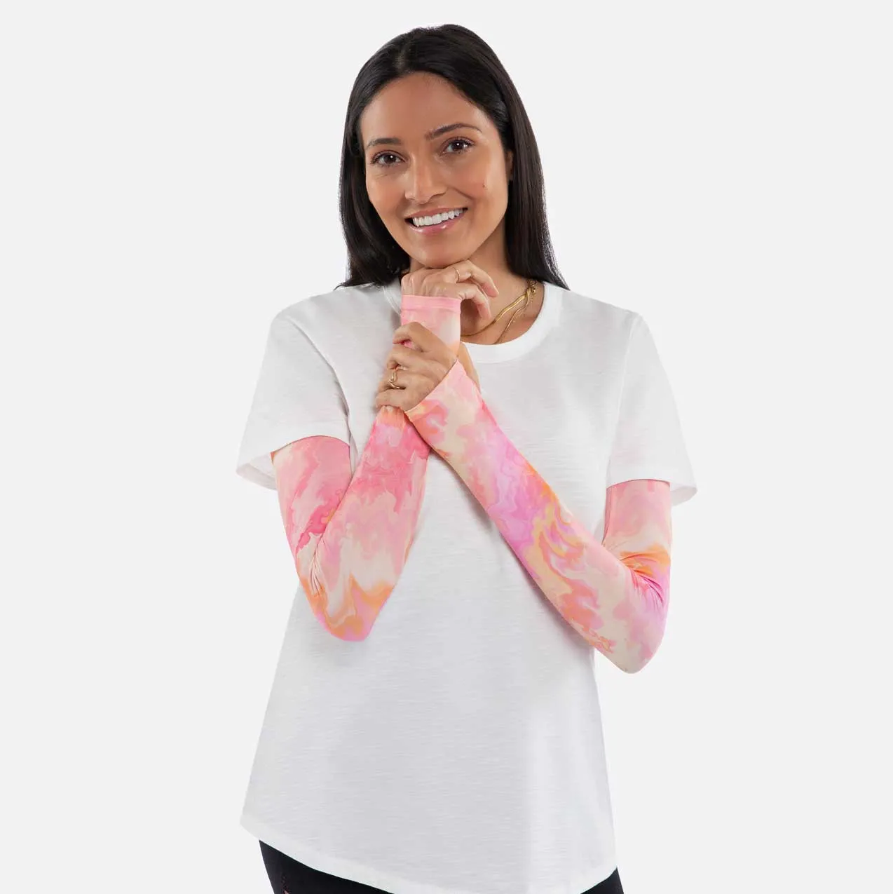 Summer Marble Arm Sleeves with Thumbhole - Adult