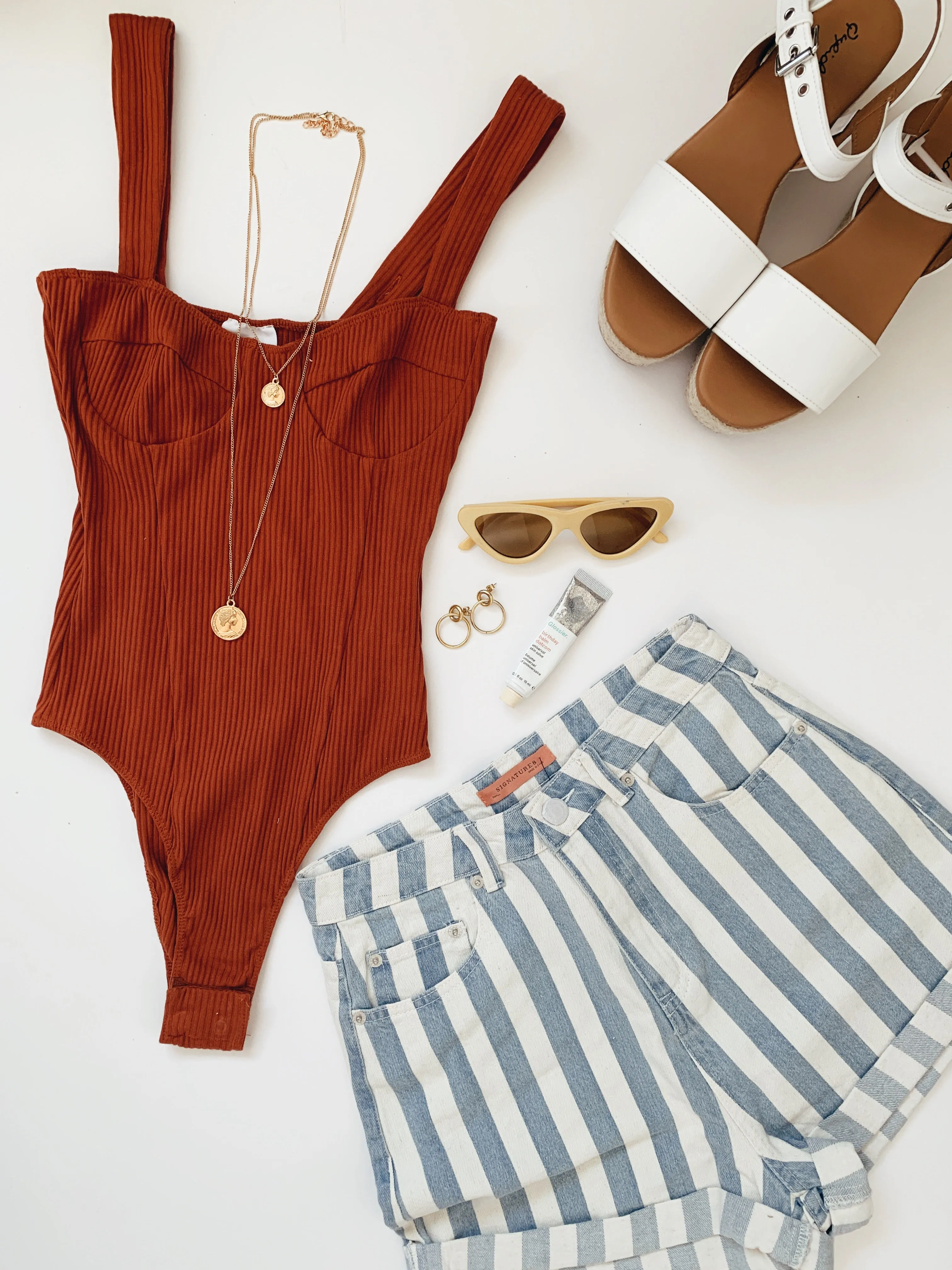 Sunny Stripes Denim Short