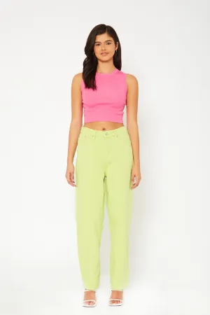 Super high-rise baggy utility color pants